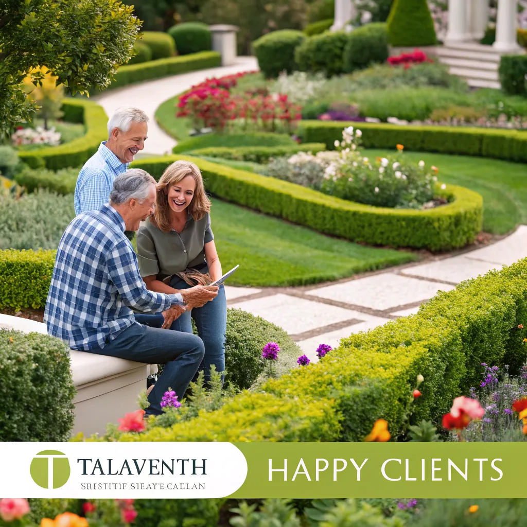 Clientes felices en jardines diseñados por TALAVENTH